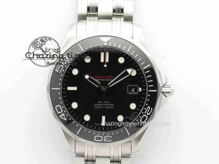 0227 Seamaster 300M SS MK 1:1 Best Edition Black Dial Ceramic Bezel On SS Bracelet A TopPick 8177